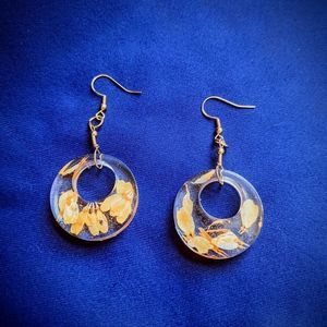 Orange Petal Dangle Earrings